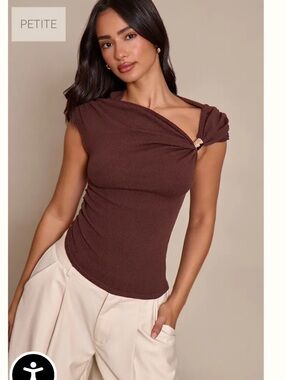 Chocolate Brown Knit Top